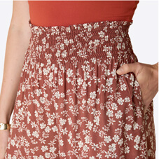 Deep Shirred Waist Print Culotte - LT335
